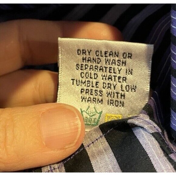 Bugatchi Uomo Mens‎ Large Purple Shaped Fit Button Down Shirt Contrast Flip Cuff - Picture 6 of 8